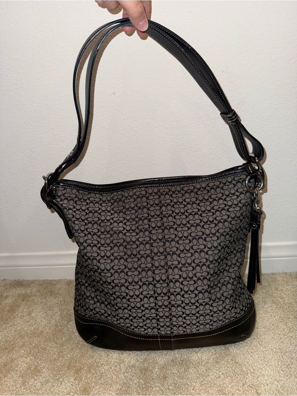 Coach Y2K Signature Convertible Crossbody in Black/Gray